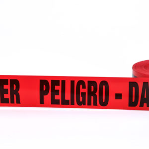 3" x 1000' Red Bilingual Danger/Peligro Tape 10/Case
