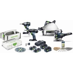 Festool 205604 18V Cordless 4-Piece PRO Finish 5.2Ah Combo Kit