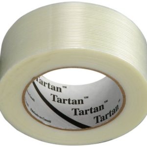 3M 86521 8934 Tartan Filament Adhesive Tape, 55mm Length x 48mm Width, Clear