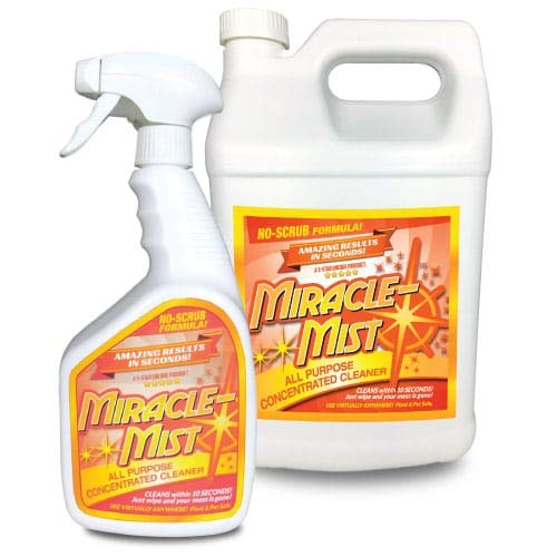 Miracle Mist All Purpose Cleaner for Indoor and Outdoor Use, Long Lasting Bathroom, Boat, RV, Deck, Concrete, Vinyl + Title Protection From Mold, Mildew and Algae Stains, 1 Quart