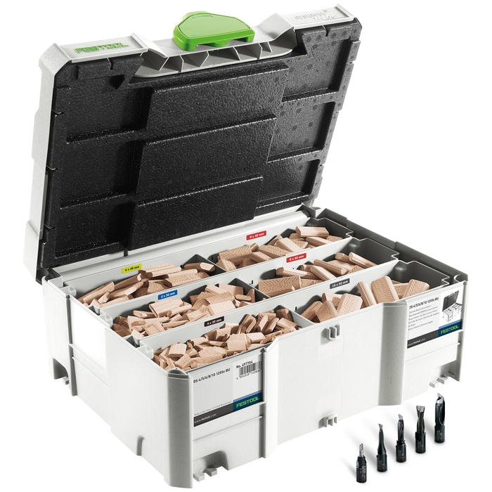 Festool 498899 Domino DF 500 1,060-Piece Tenon Assortment Systainer with Cutters
