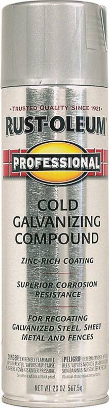 RUST-OLEUM PROFESSIONAL 7585838 Galvanizing Compound Spray Paint, Flat/Matte, Cold Gray, 20 oz