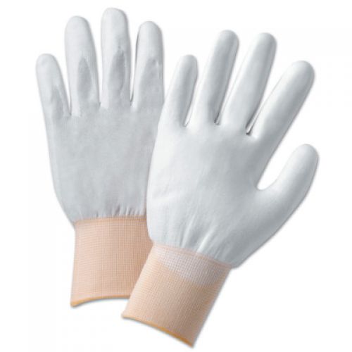 WEST CHESTER Polyurethane Coated Gloves, Medium, White