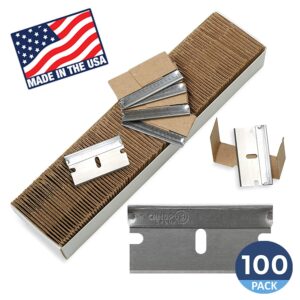 Single Edge Razor Blades, Disposable Box Cutter Safety Razor, Paint Scraper Razor Blades By Canopus (100 Pack) - Fits ALL Standard Tools -%100 Made in USA