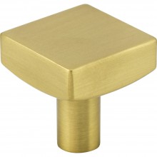 1-1/8" Diameter Square Brushed Gold Cabinet Knob.