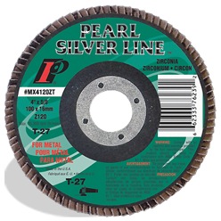 4-1/2 x 5/8-11 Silver Line™ Zirconia 60 Grit™ Flap Discs for Metal/Stainless Steel, Type 27 Shape