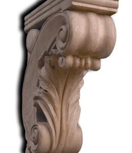 ACANTHUS CORBEL 12" x 3-1/2" x 9" BIRCH
