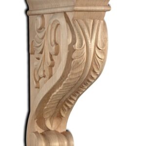 ACANTHUS CORBEL 12" x 2-1/2" x 8" RUBBERWOOD