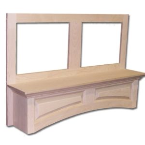 Arched Raised Panel Mantel Hood Front Cherry