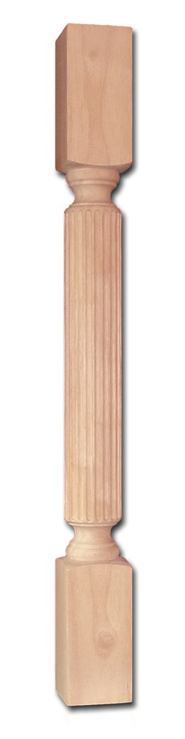 FLUTED POST RUBBERWOOD
