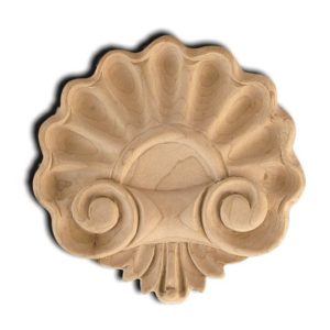 TRADITIONAL SHELL ROSETTE 5" x 5" x 5/8" MAPLE