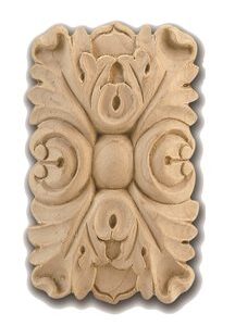 ACATHUS ROSETTE 4-1/2" x 2-3/4" x 5/8" CHERRY