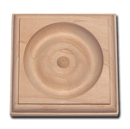 TRADITIONAL ROSETTE 3" x 3" x 3/4" MAPLE