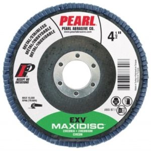 Pearl Abrasive MAX4560ZJE 4-1/2” x 7/8“ Zirconia EXV Type 27 High Density Flap Disc, 60 Grit