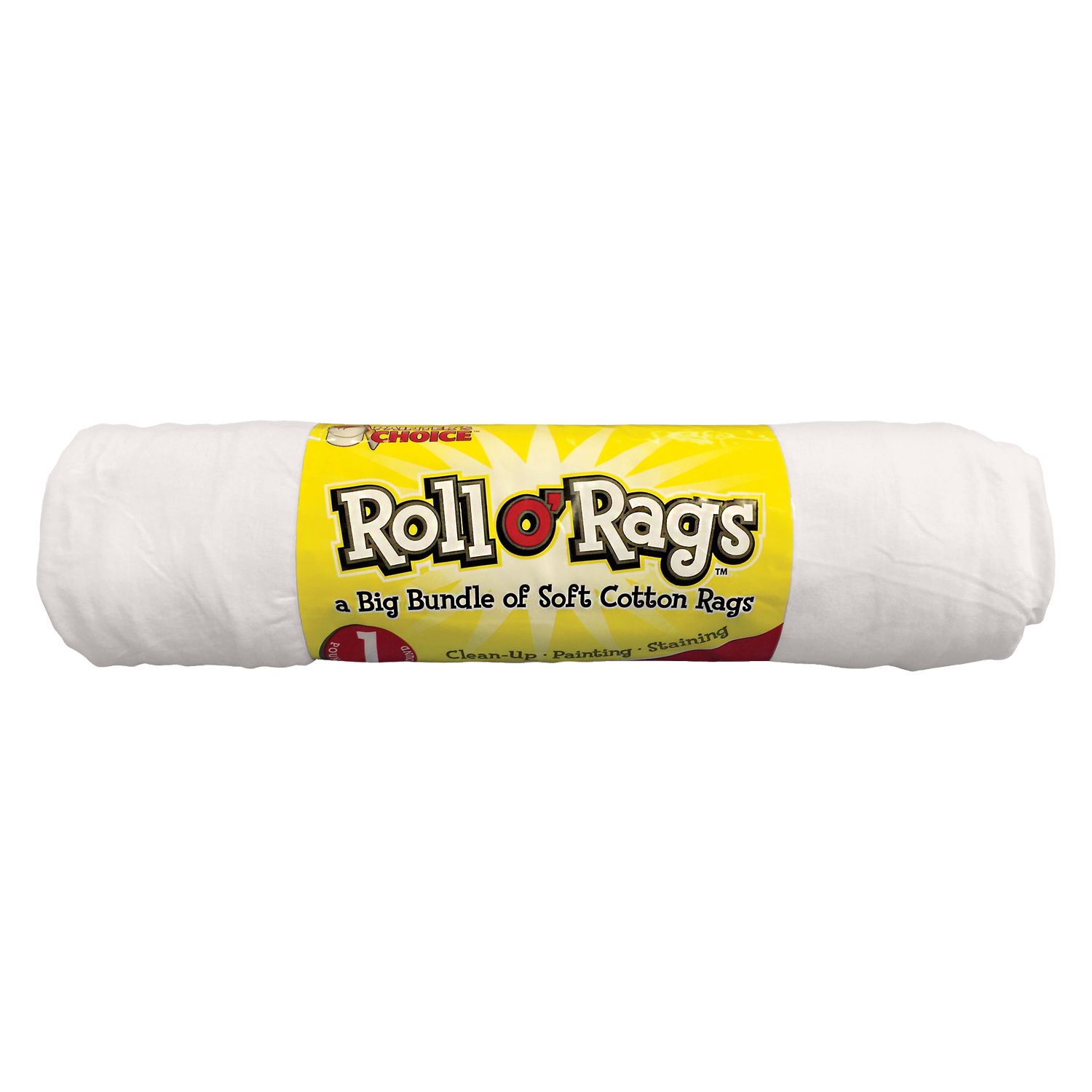 1 lb. Roll of White Cotton Knit Rags